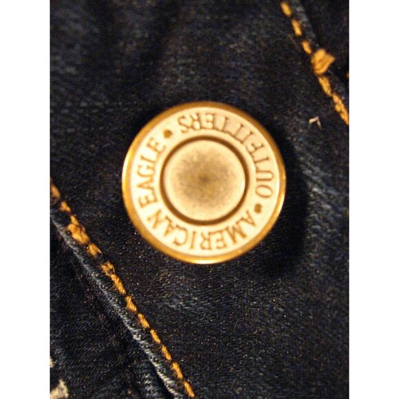 American Eagle CUTOFF JEANS SHORTS Womans Sz 6 Blue Denim SUPER STRETCH Wiskered - Picture 5 of 10